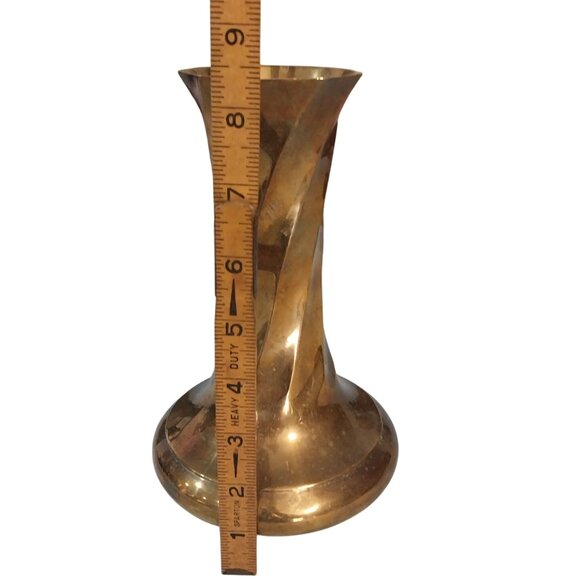 Vintage Brass Swirl Design Vase - Picture 6 of 6